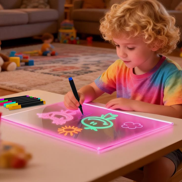 Pizarra led con luces para niños