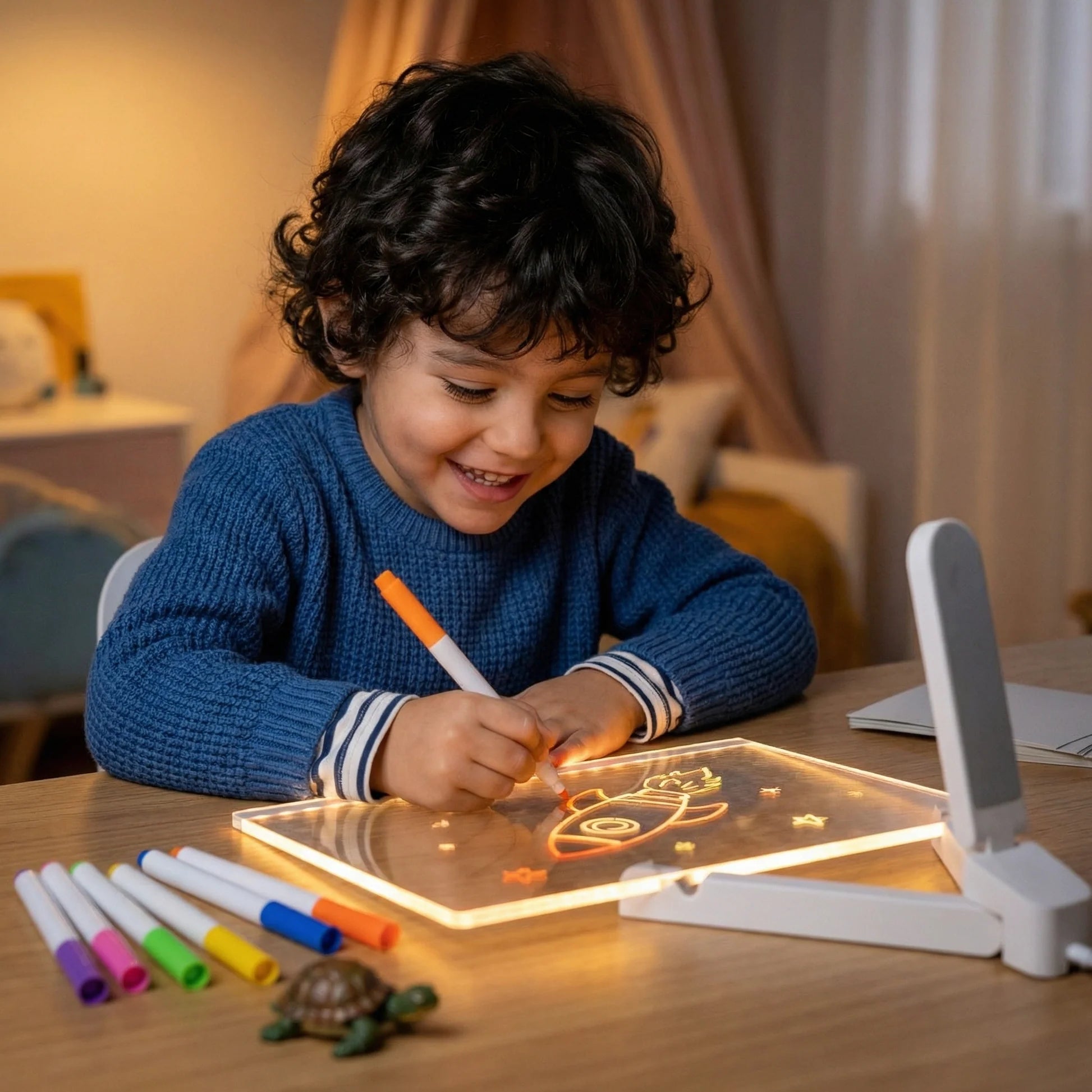 Pizarra led con luces para niños